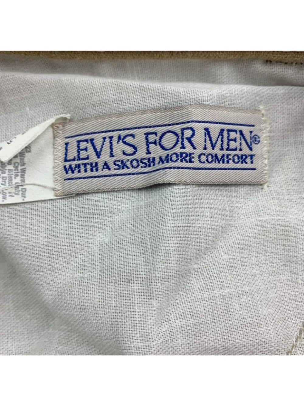 VTG Levi's Men’s White Tab Straight Leg 5-Pocket Jeans/Pants Khaki/Tan • 34x30